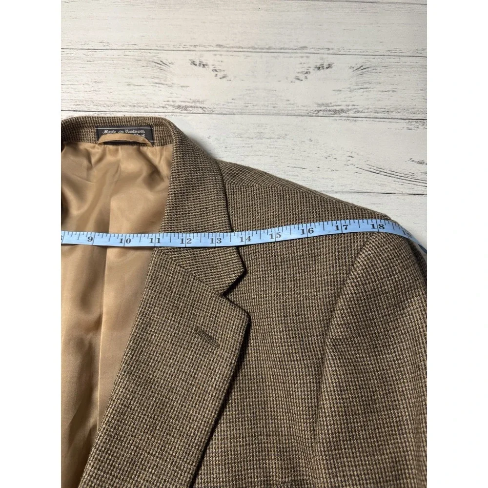 Saddlebred 100% Lambswool Blazer Sport Coat Jacket Houndstooth Academia Men‎ 46L